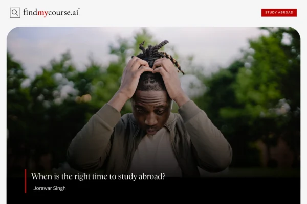 Confused student thinking about study abroad after 12th or graduation – Find my course | FindMyCourse.ai