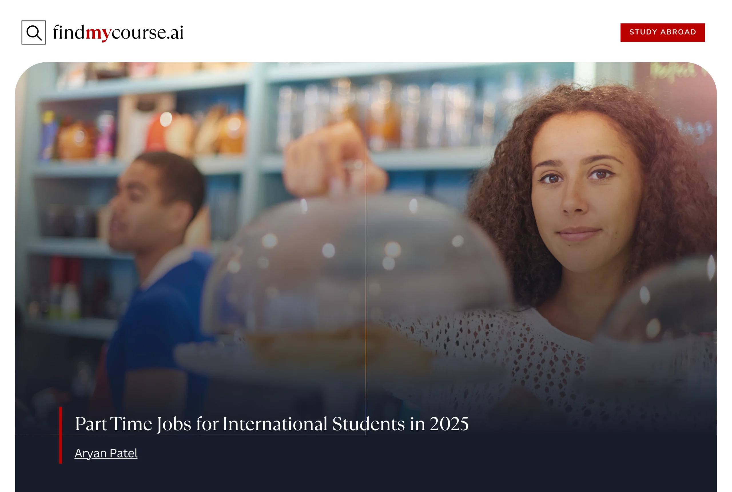 International student at a café counter showcasing part-time jobs for students. - Find my course | FindMyCourse.ai