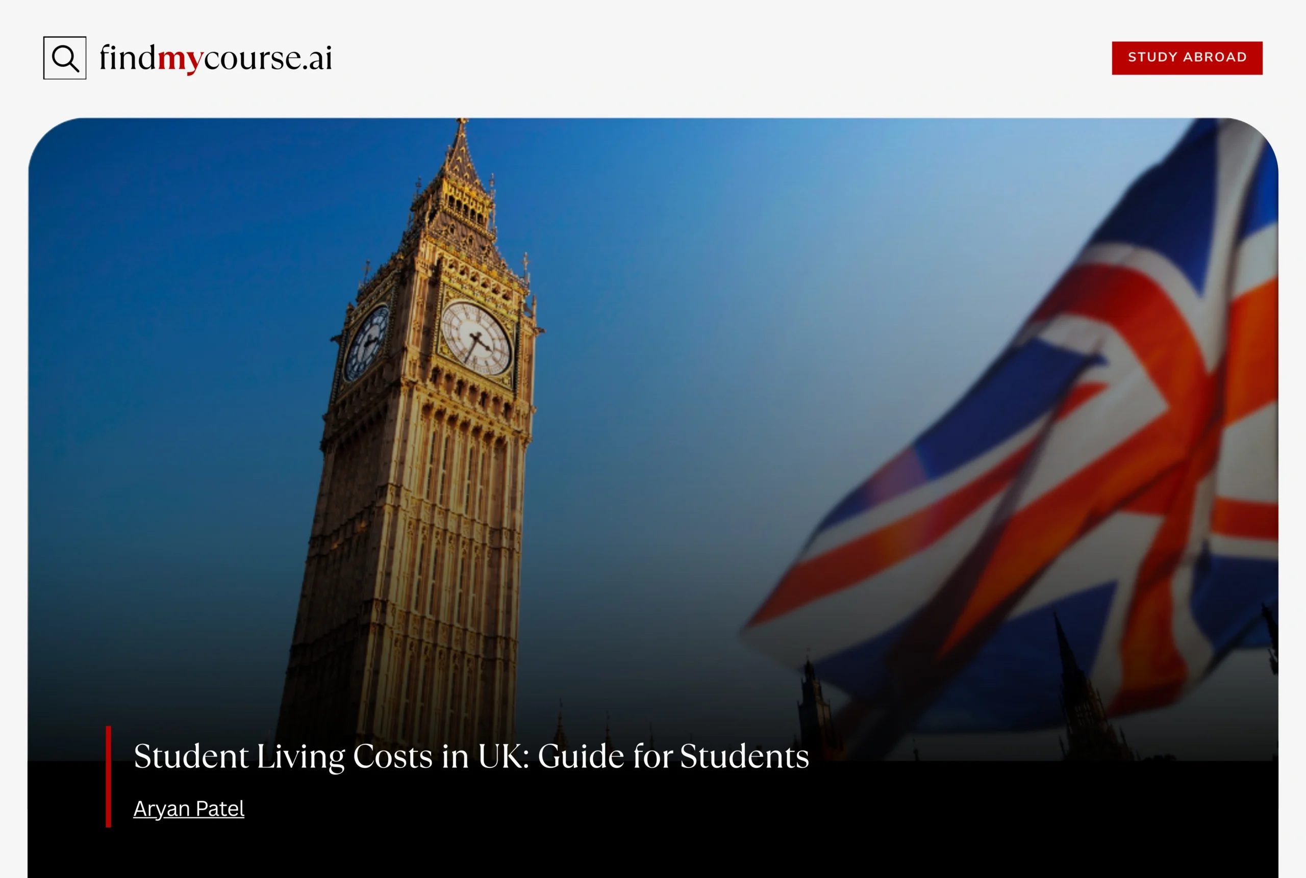 Big Ben Tower and UK flag – Find My Course | findmycourse.ai