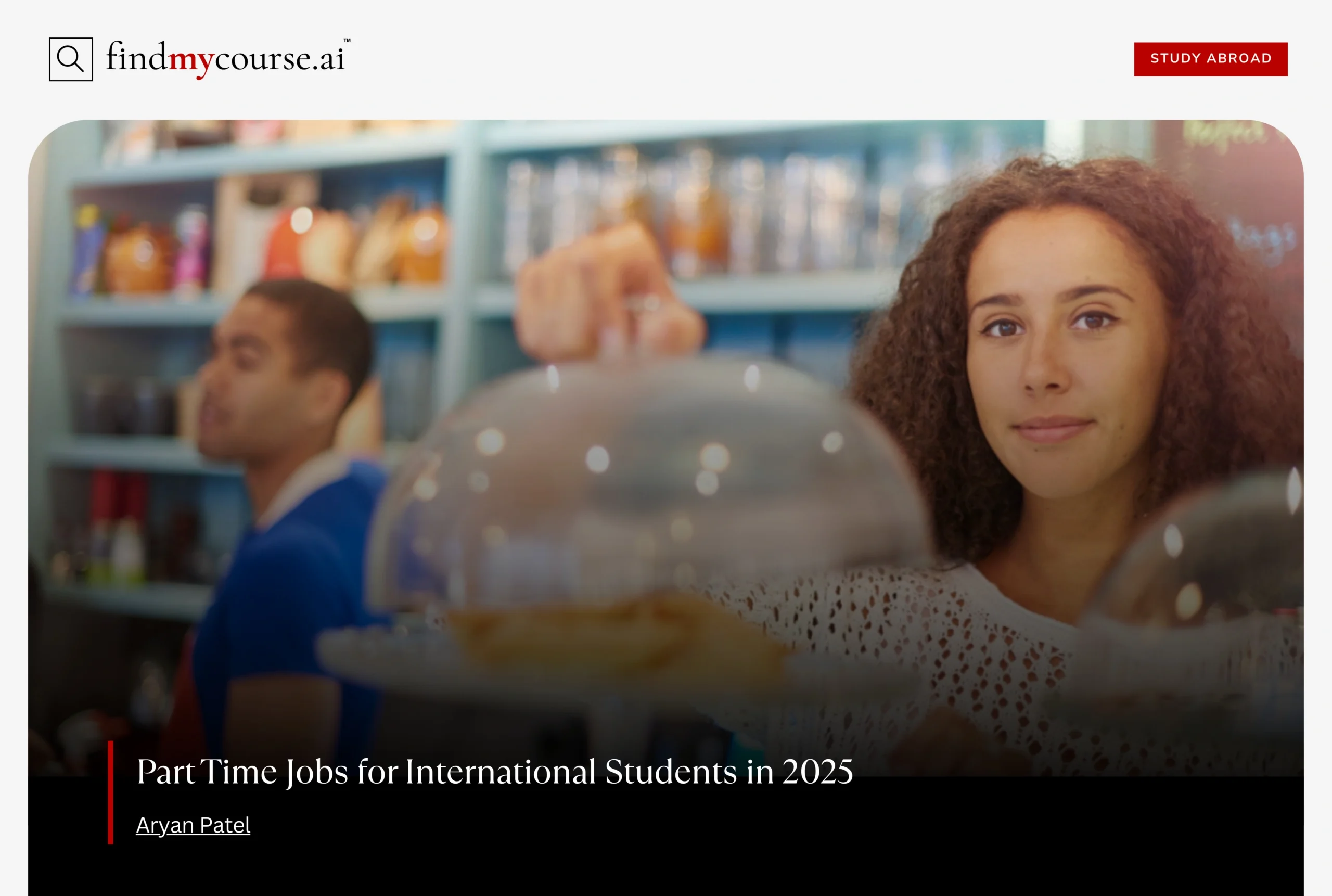 International student at a café counter showcasing part-time jobs for students. - Find my course | FindMyCourse.ai