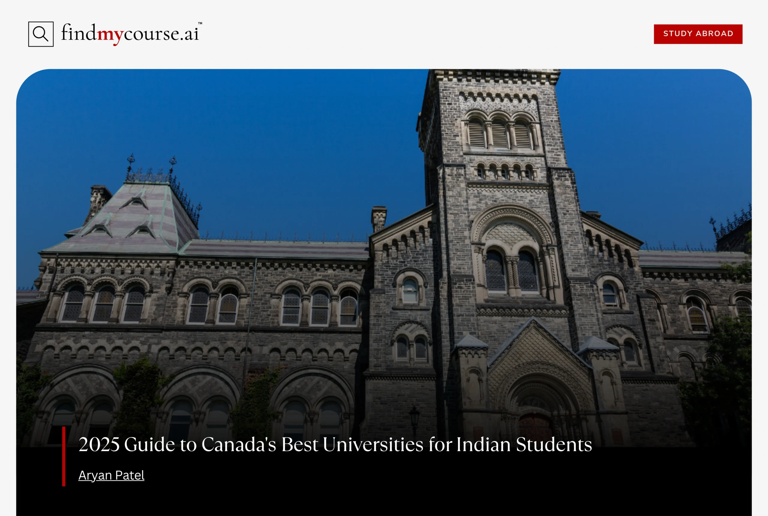 Canadian university building featuring best universities for Indian students - Find my course | FindMyCourse.ai
