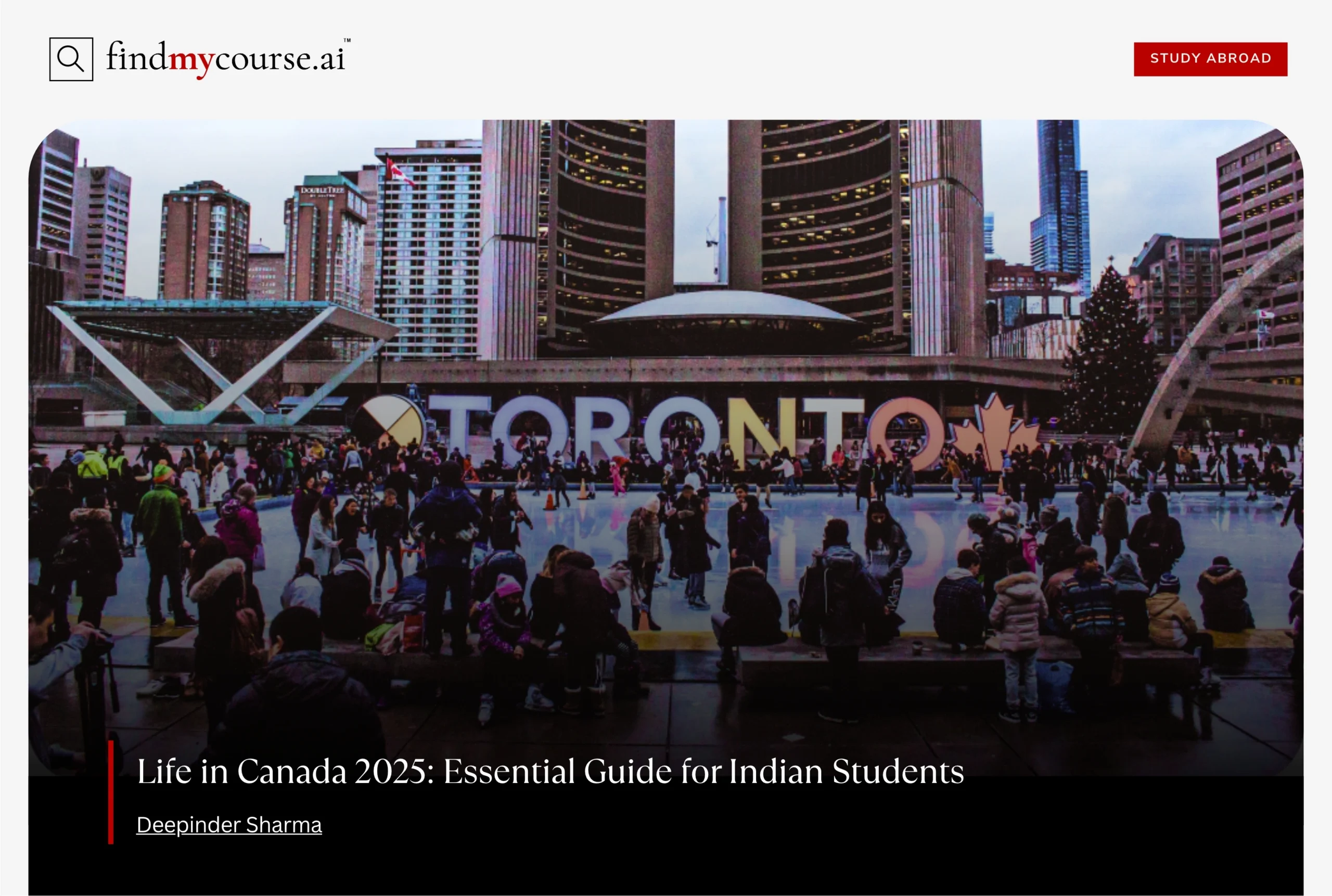 View of Toronto downtown with people highlighting student life in Canada — Findmycourse.ai