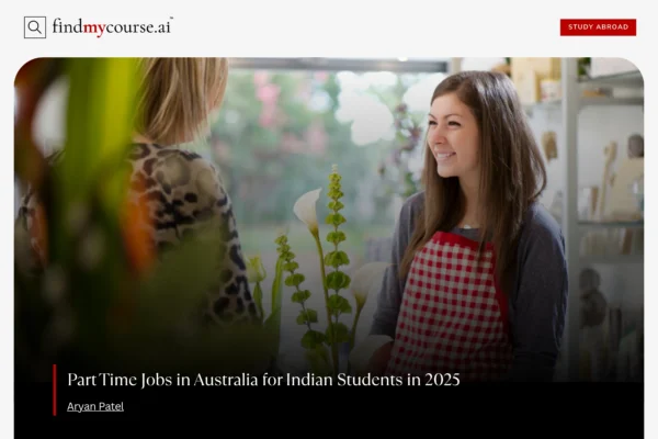 Student working in flower shop symbolizing part time jobs in Australia - Find my course | FindMyCourse.ai