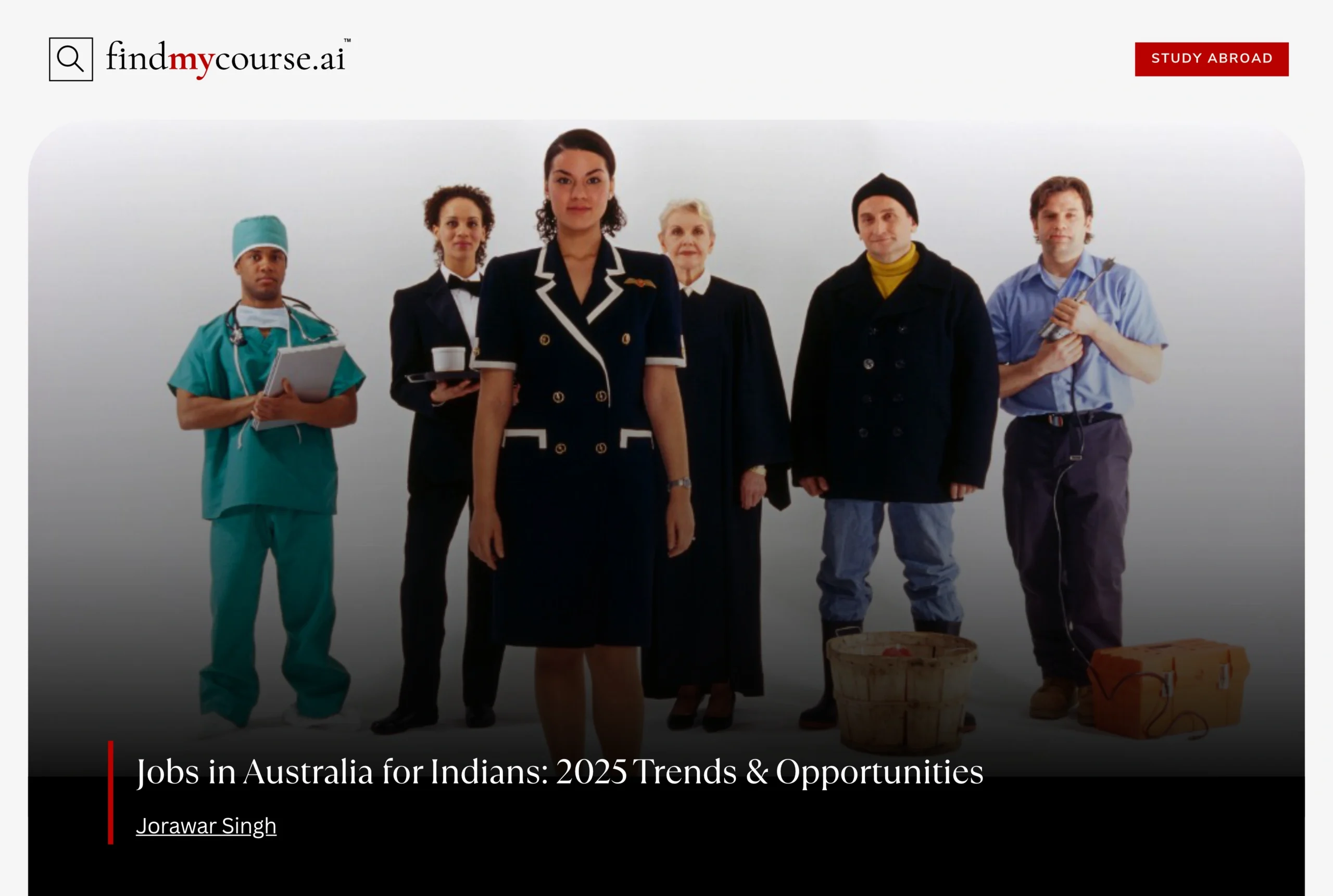 Group of diverse professionals showcasing jobs in Australia for Indians - Find my course | FindMyCourse.ai