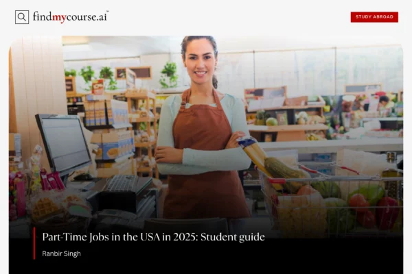 Student working at grocery store featuring part-time jobs in USA – Find My Course | findmycourse.ai