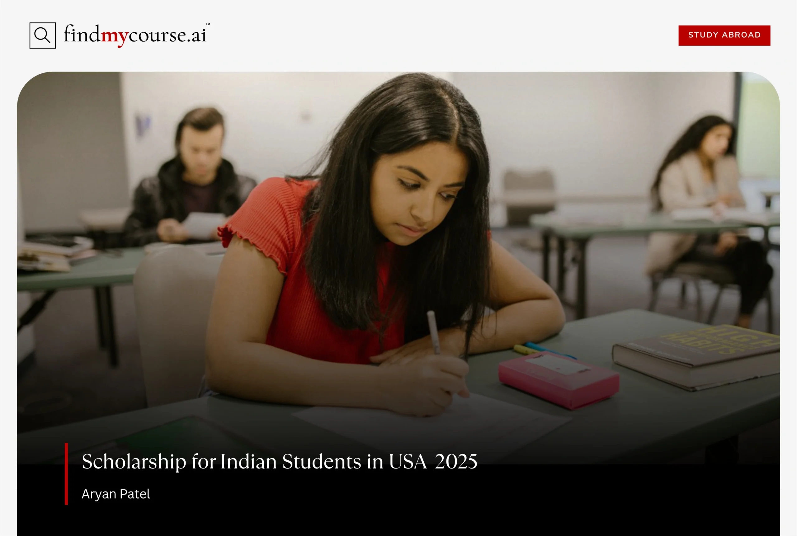 Classroom scene in USA featuring Indian student depicting scholarship for Indians – findmycourse.ai