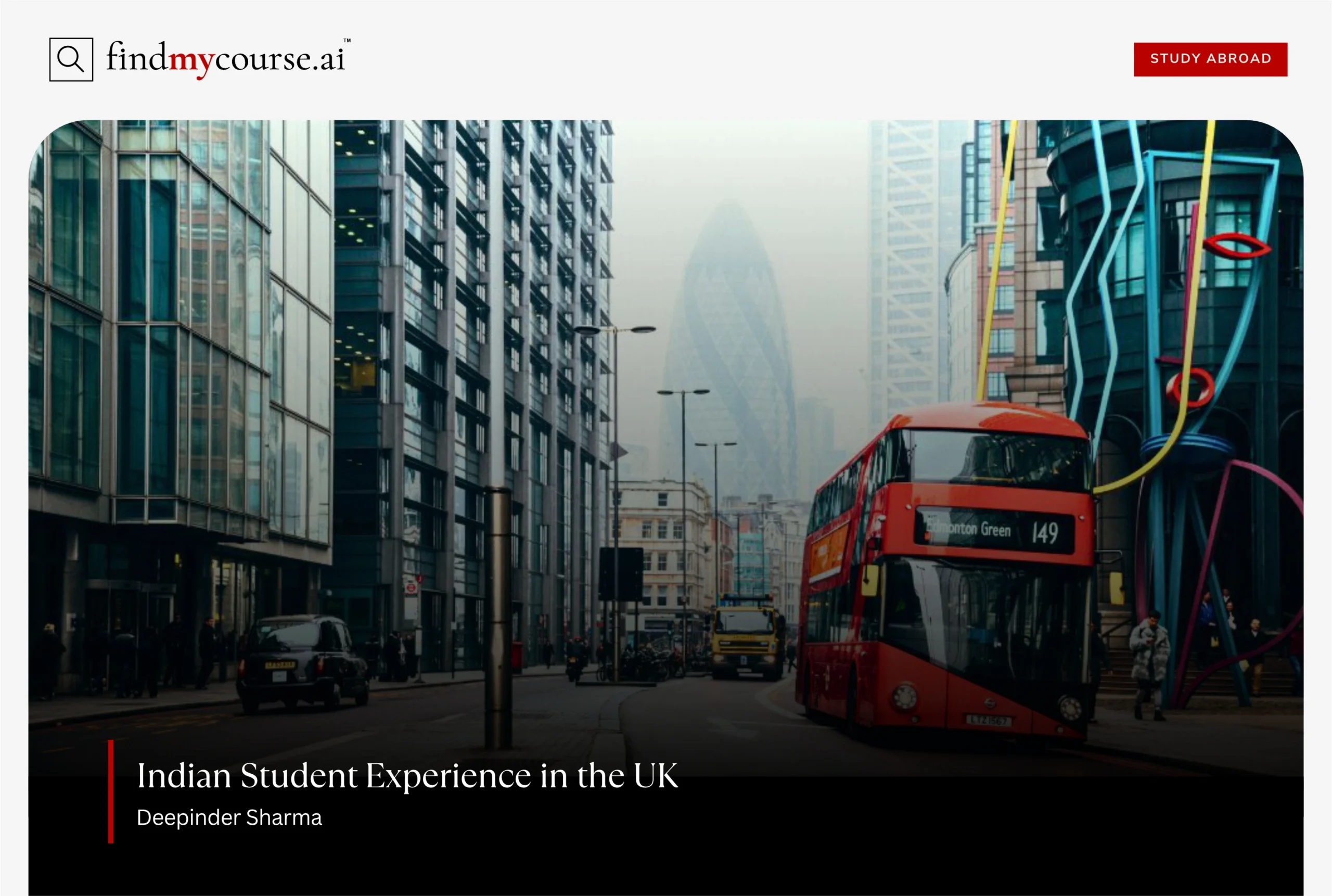 London red bus and cityscape reflecting Indian student life in UK – Find My Course | findmycourse.ai