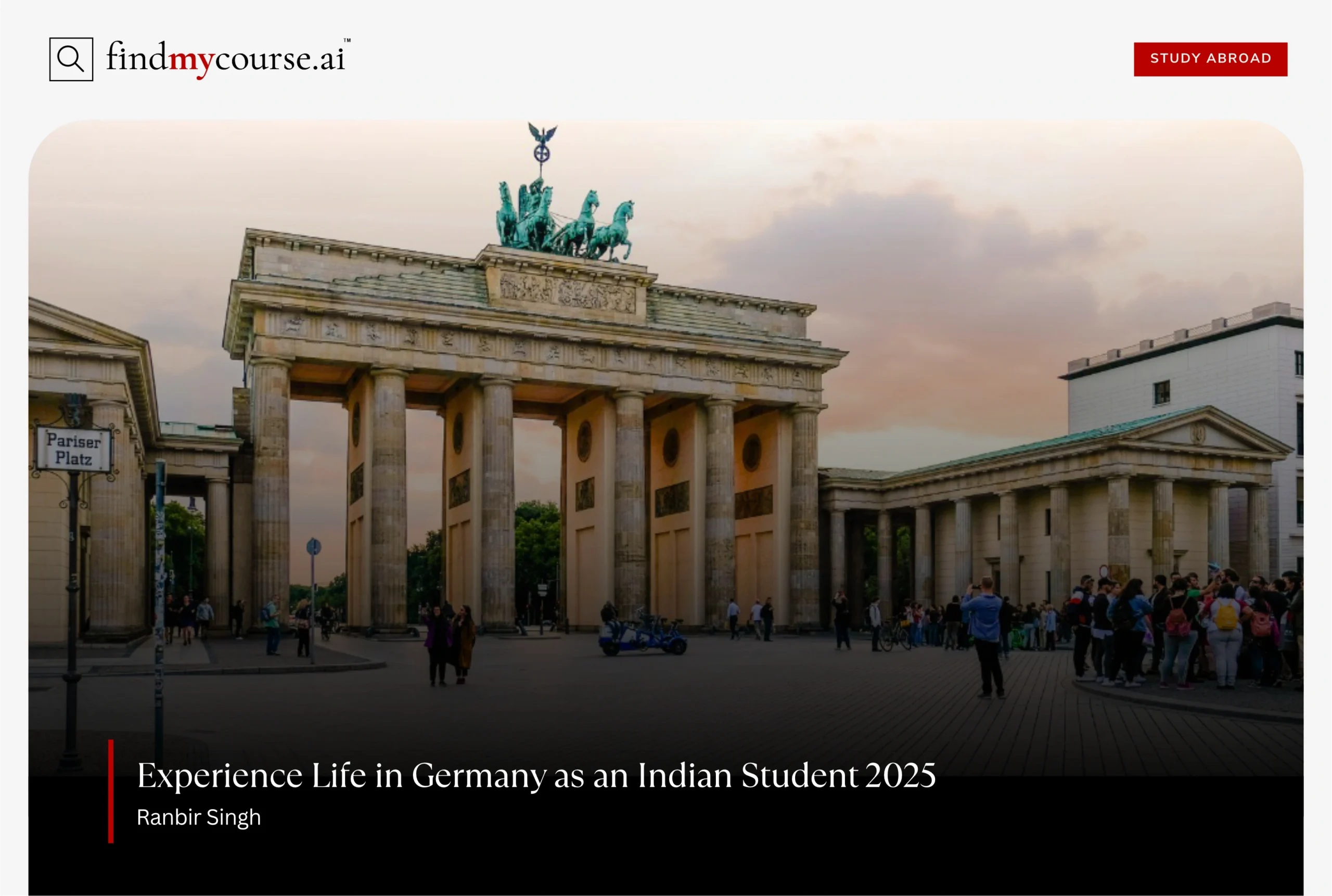 Brandenburg Gate with bustling crowds depicting Life in Germany – Find My Course | findmycourse.ai