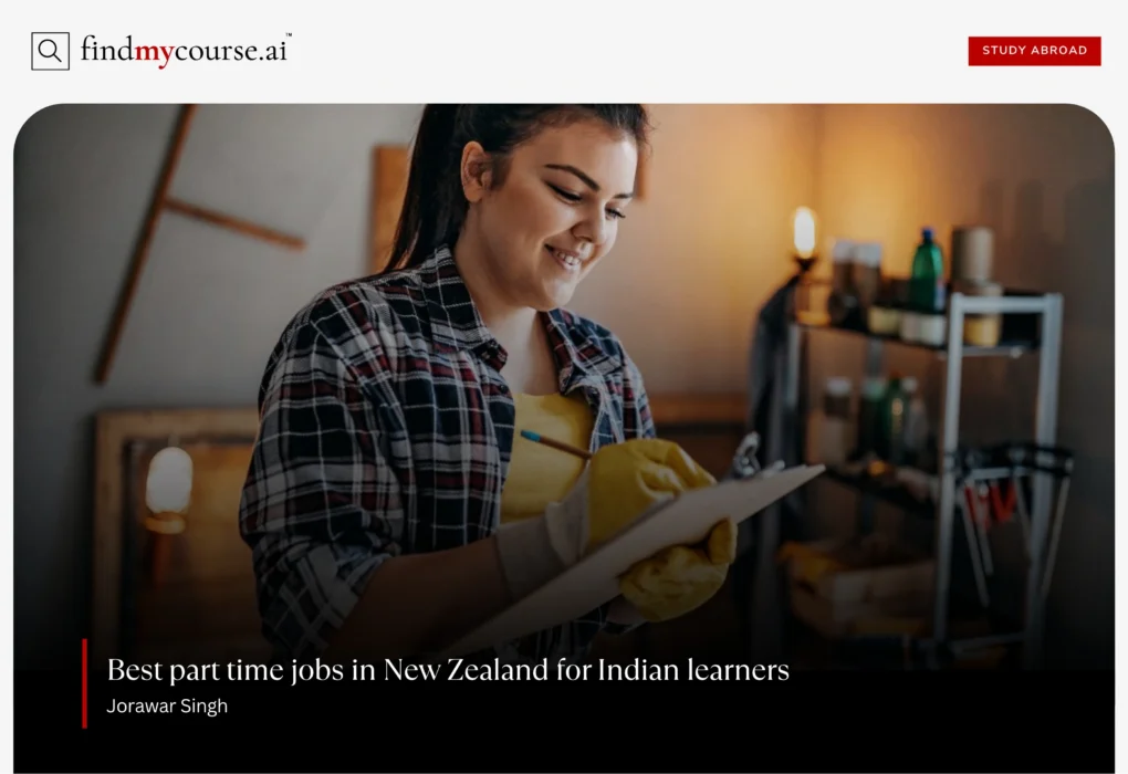 Student at work showcasing part time jobs in New Zealand – Find My Course | findmycourse.ai