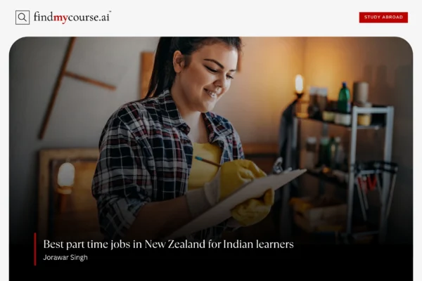Student at work showcasing part time jobs in New Zealand – Find My Course | findmycourse.ai
