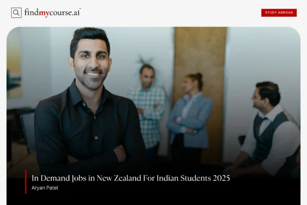 Jobs in New Zealand for Indians: In‑Demand Opportunities in 2025 Indian professional in office setting symbolizing jobs in New Zealand – Findmycourse.ai