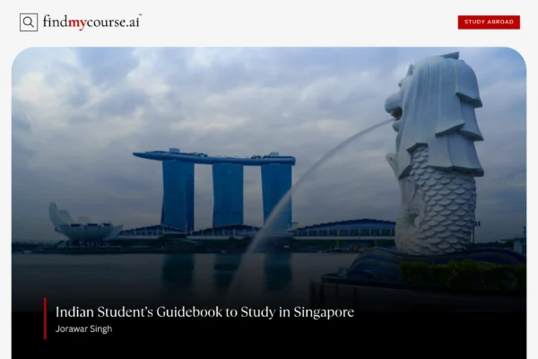 Iconic view of Singapore’s Marina Bay showcasing opportunities to study in Singapore – Findmycourse.ai