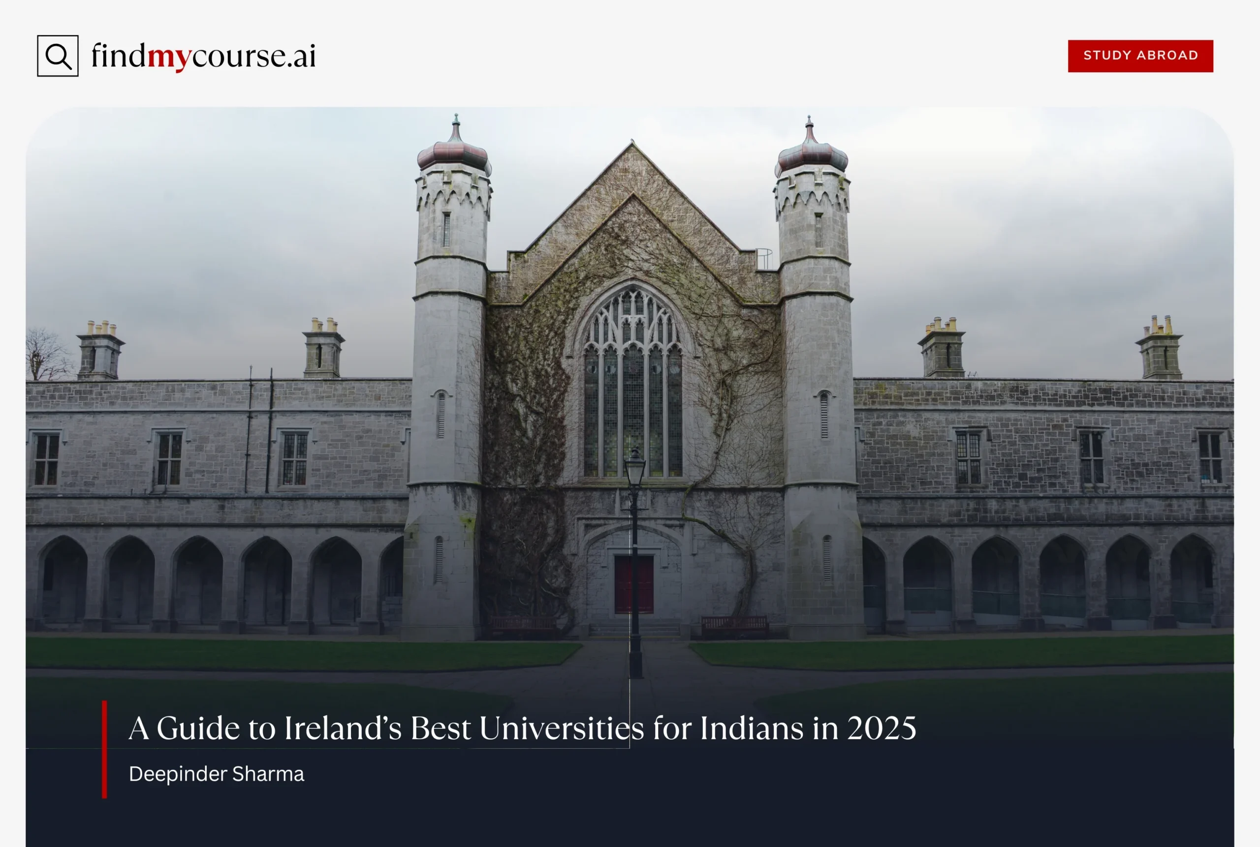 Main entrance of Galway university symbolizing the best universities in Ireland – Findmycourse.ai