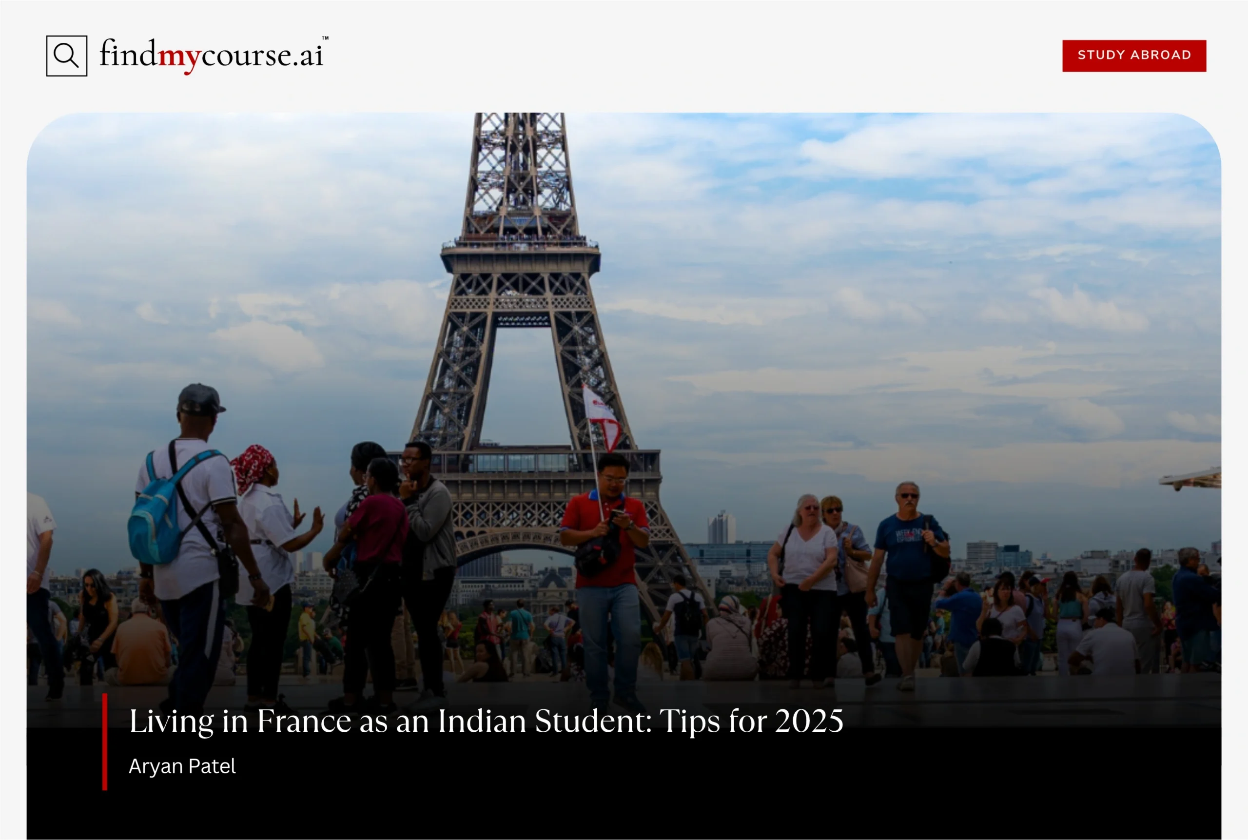 Diverse group of students at Eiffel Tower representing student life in France – Findmycourse.ai