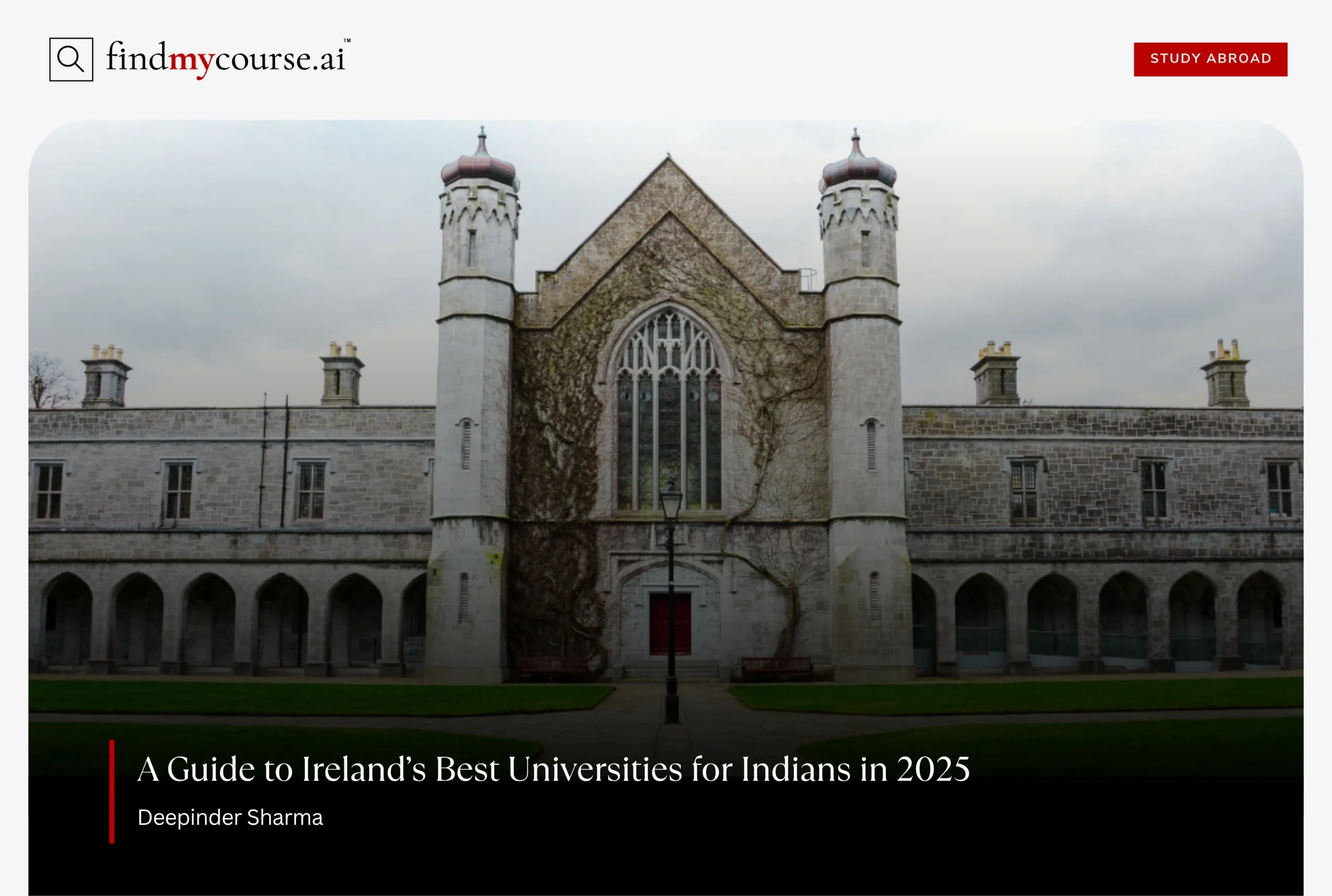 Main entrance of Galway university symbolizing the best universities in Ireland – Findmycourse.ai