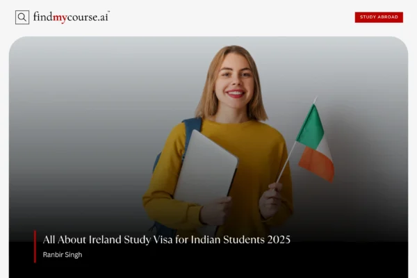 Female student holding Irish flag, excited for Ireland Study Visa – Findmycourse.ai