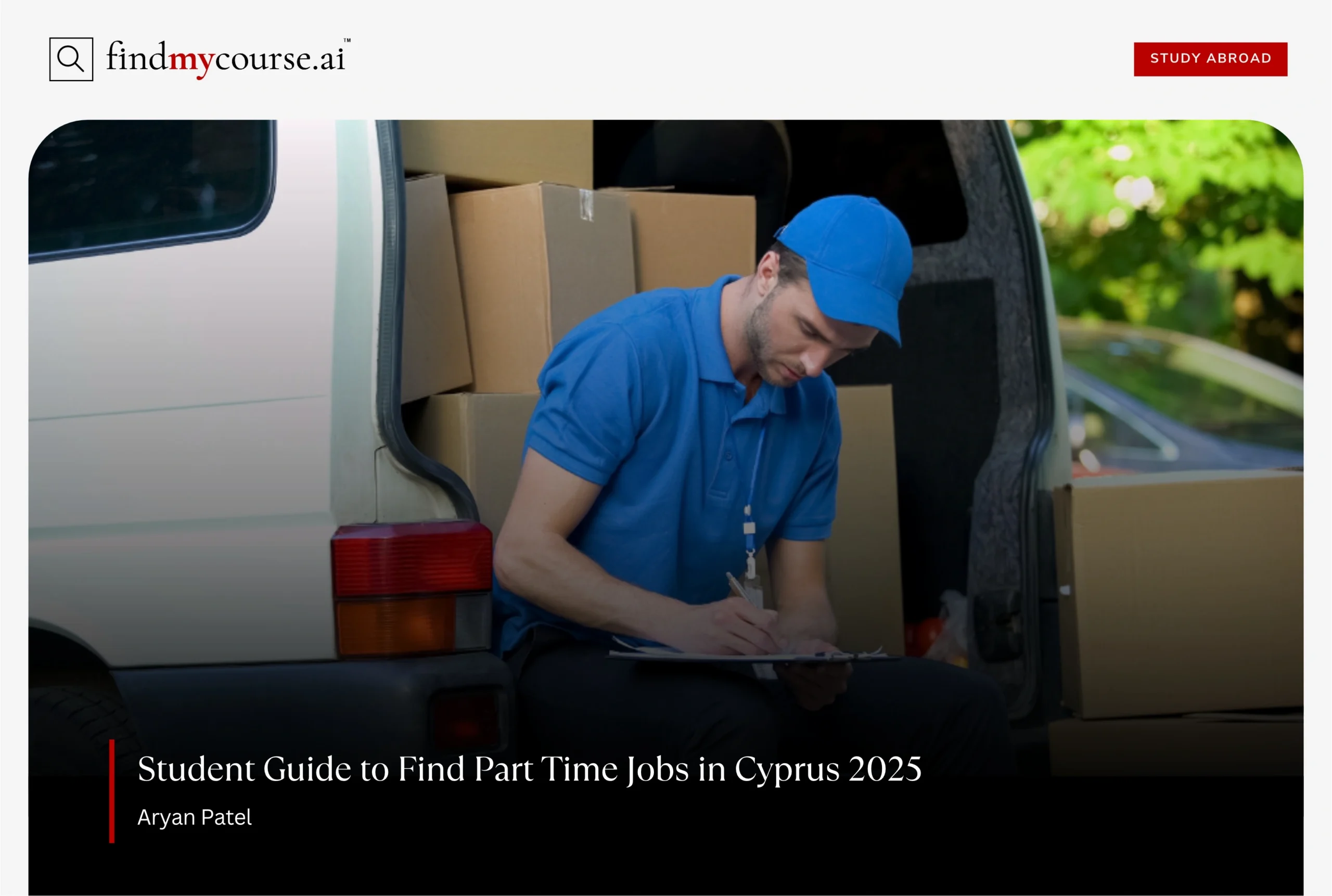 Student working as delivery assistant featuring part time jobs in Cyprus – Findmycourse.ai