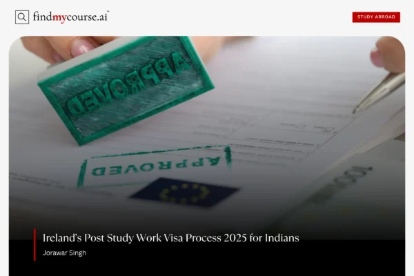 Application form with approval stamp representing post-study work visa in Ireland — Findmycourse.ai