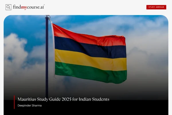 Mauritius national flag representing study abroad destination for Indians – Findmycourse.ai