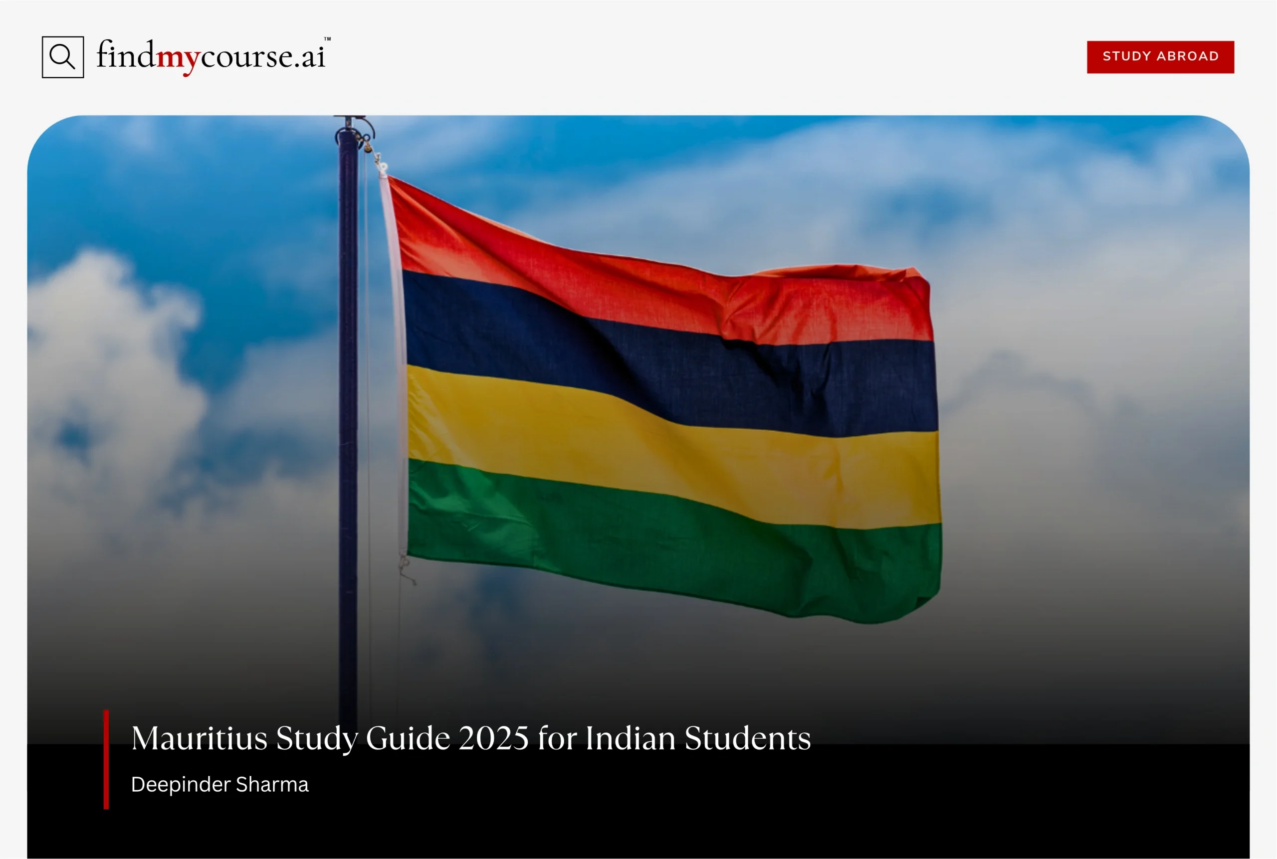 Mauritius national flag representing study abroad destination for Indians – Findmycourse.ai