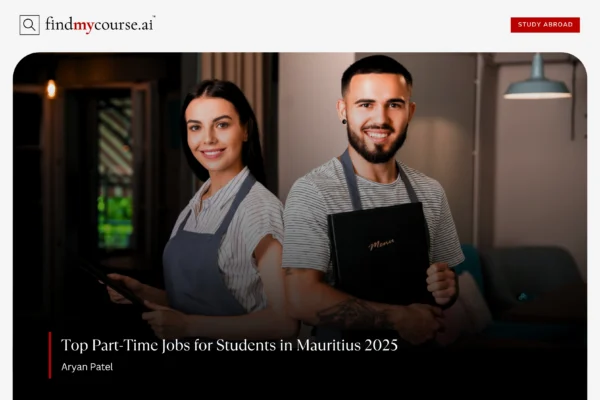 Students working in a restaurant denoting part time jobs in Mauritius for Indians — Findmycourse.ai