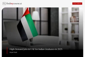 Office setup with UAE flag on desk symbolizing high-demand jobs in UAE — Findmycourse.ai