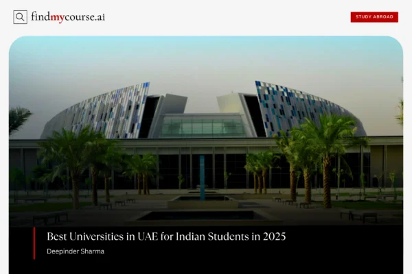 View of UAE University campus denoting top universities for Indians — Findmycourse.ai