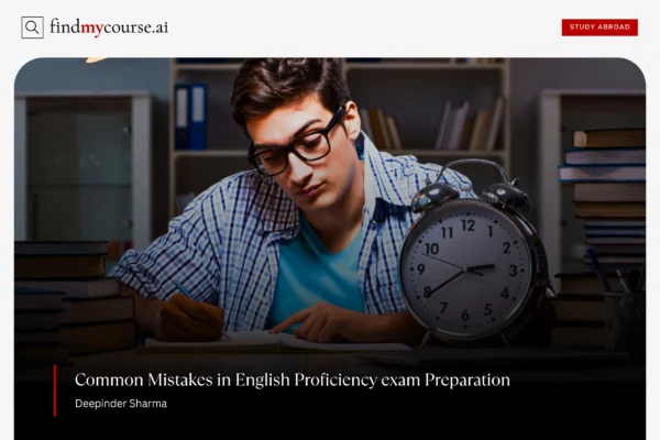 Focused learner writing notes for English proficiency exam preparation — Findmycourse.ai