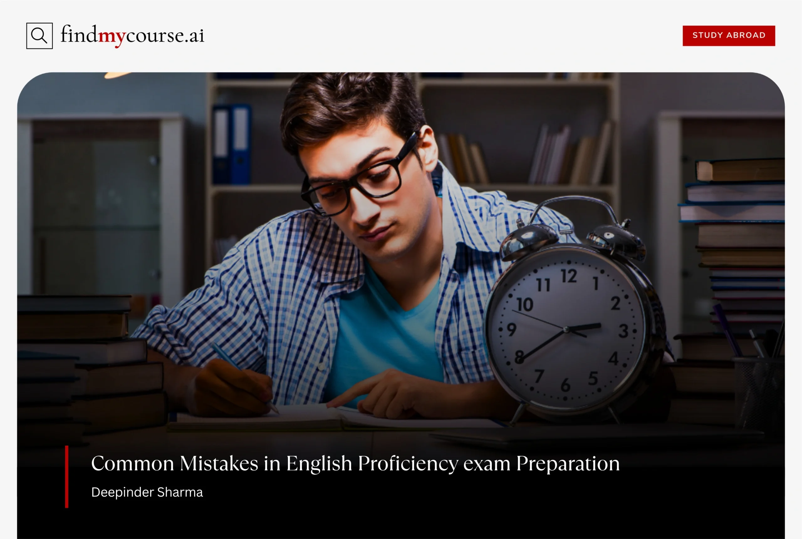 Focused learner writing notes for English proficiency exam preparation — Findmycourse.ai