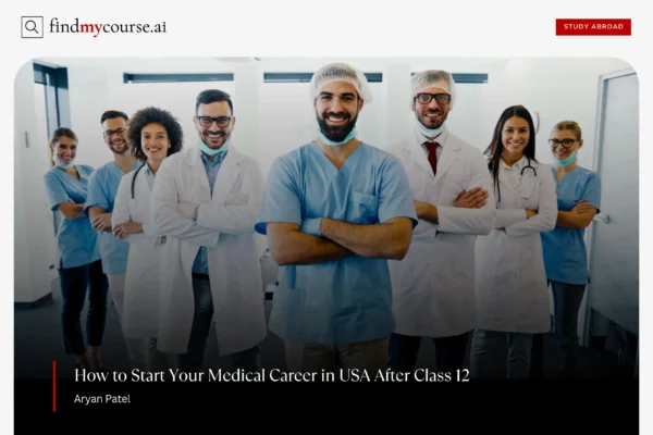 Team of healthcare professionals highlighting medical courses in USA — Findmycourse.ai