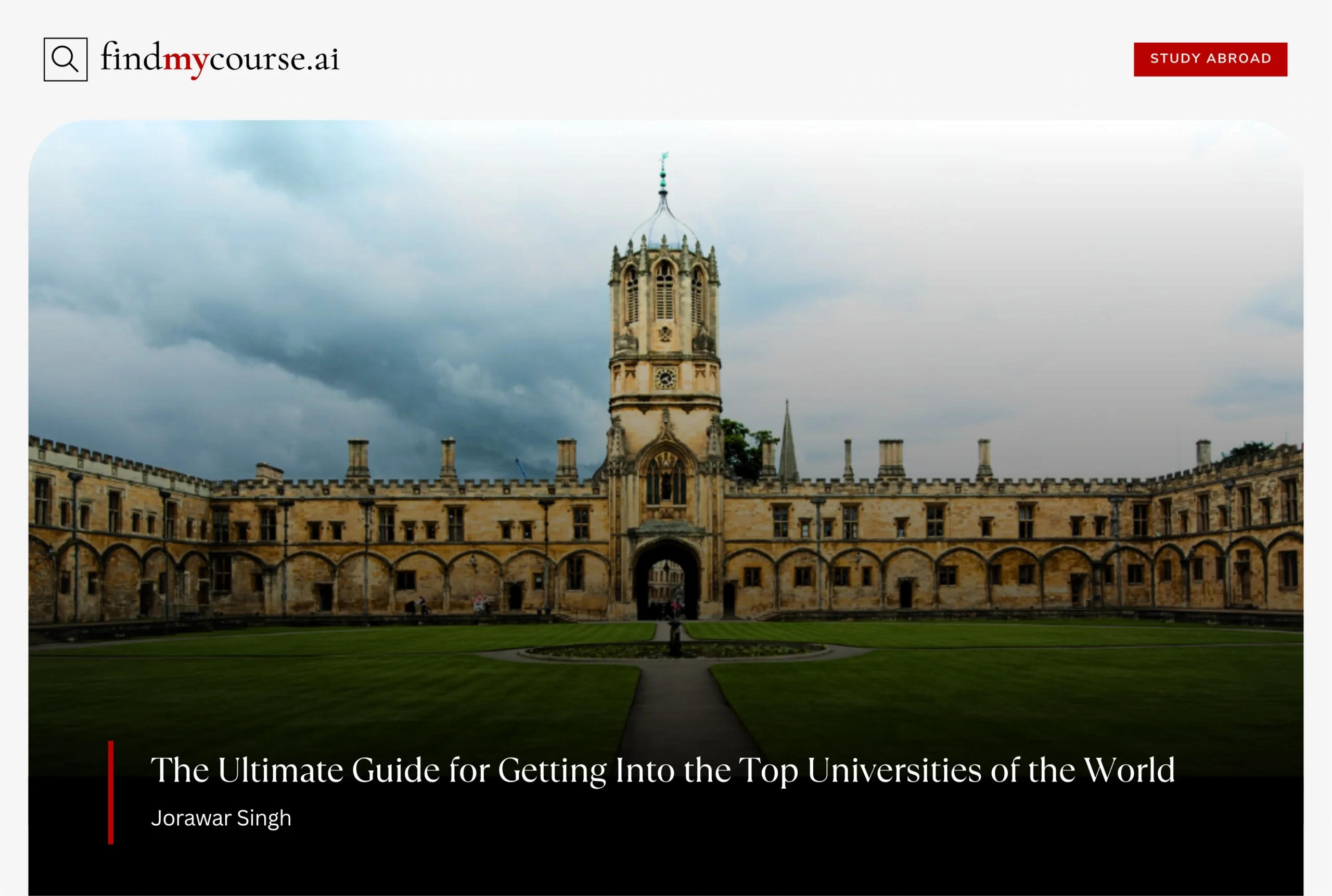 View of Oxford university representing process of getting into top universities — Findmycourse.ai
