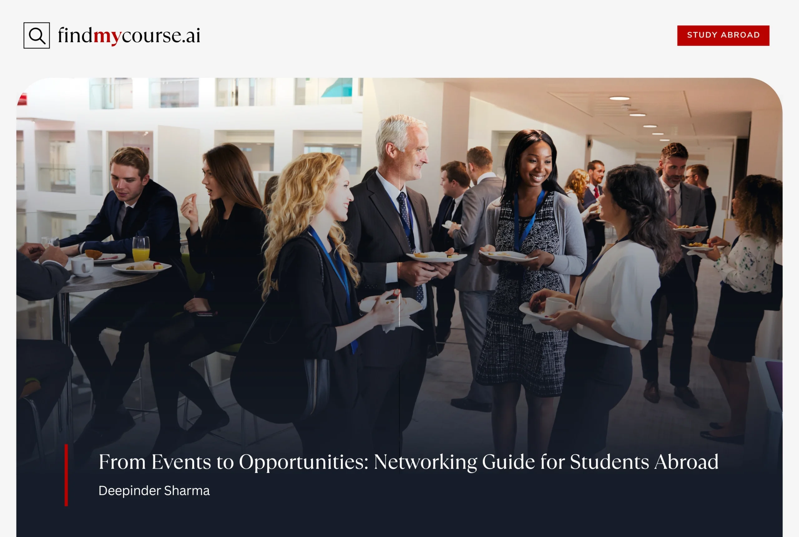 Students abroad connecting with professionals during a networking event — Findmycourse.ai