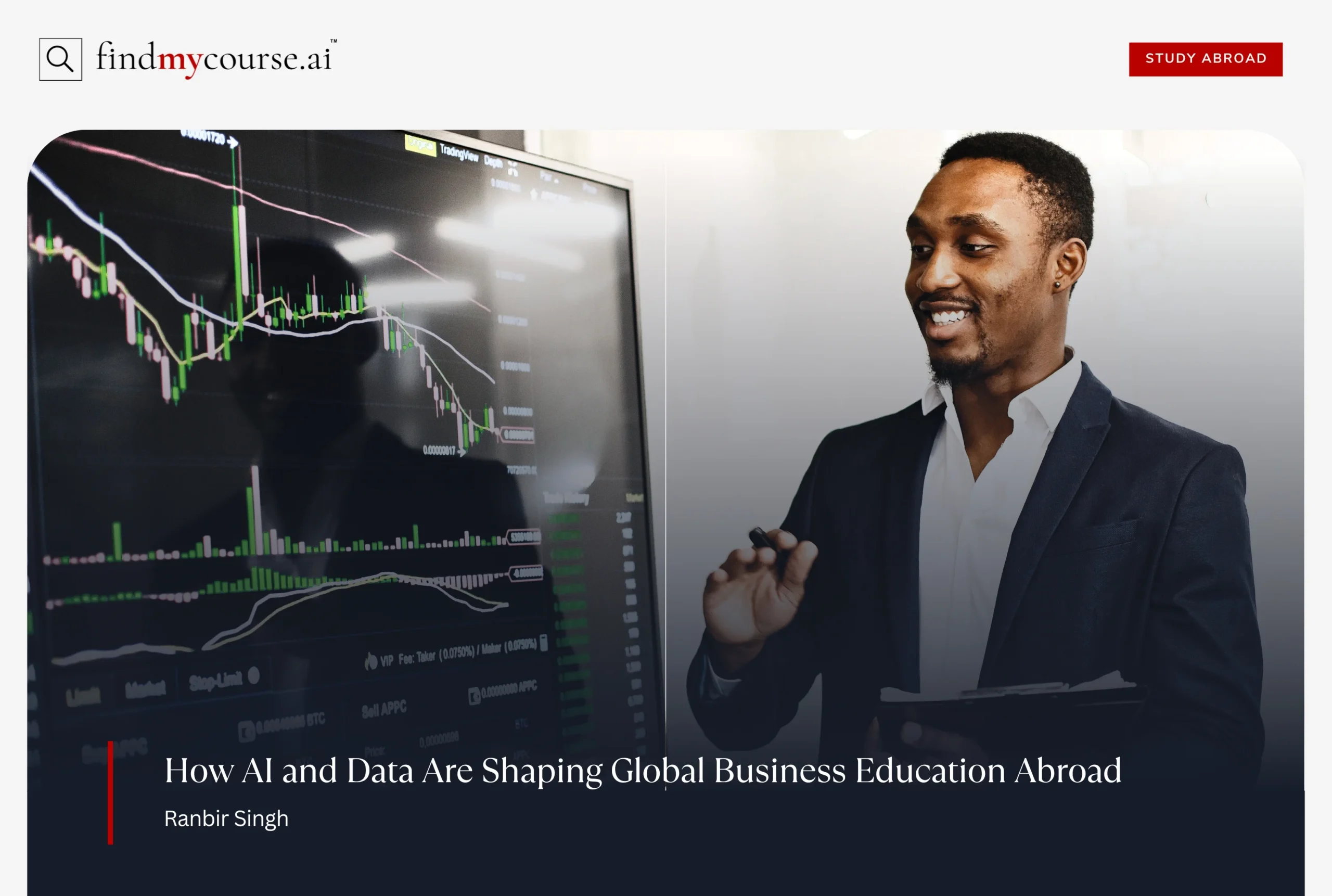 Student learning AI and data skills in business studies class — Findmycourse.ai