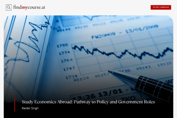 Pen on top of a chart with financial data denoting economics degree studies — Findmycourse.ai