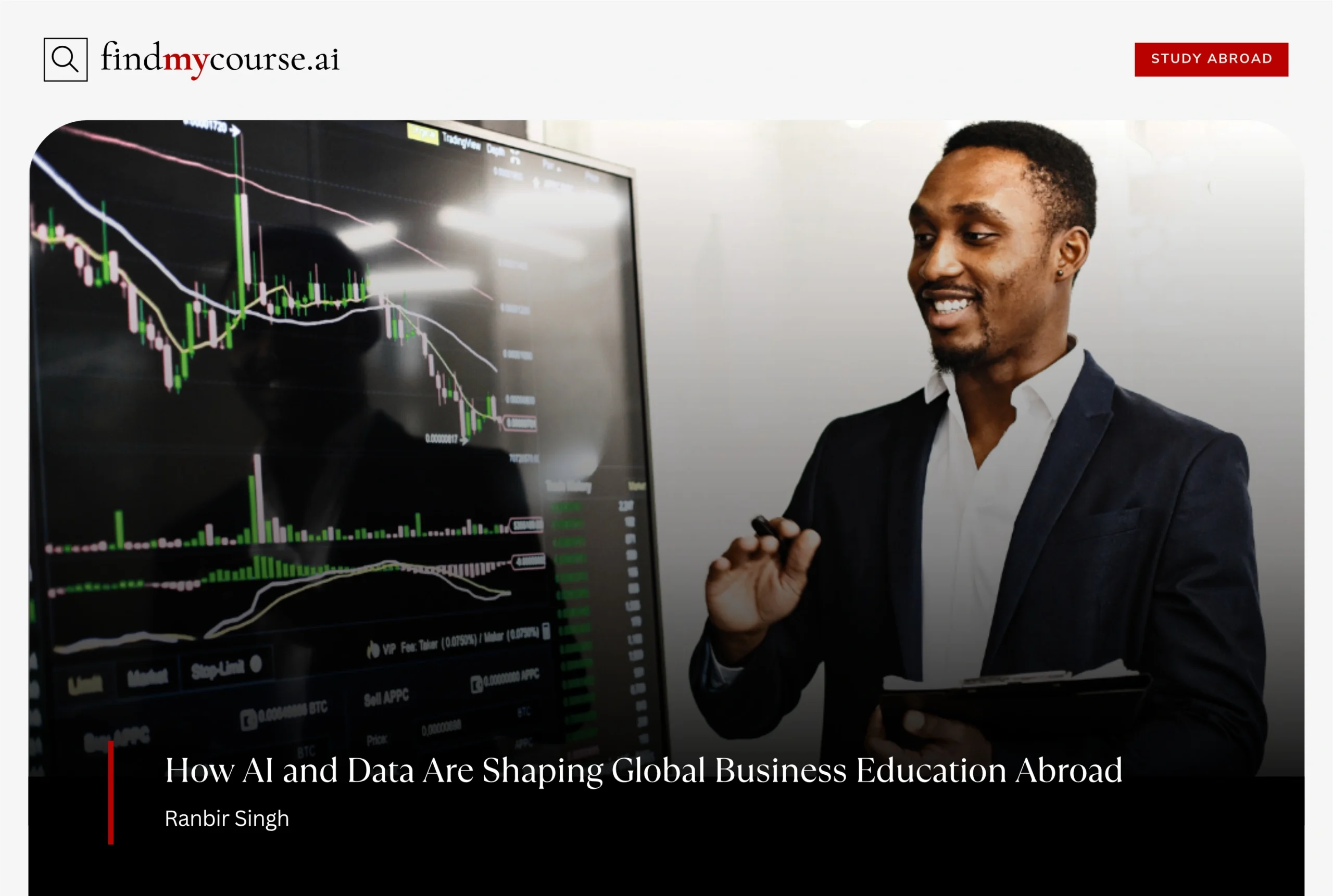 Student learning AI and data skills in business studies class — Findmycourse.ai