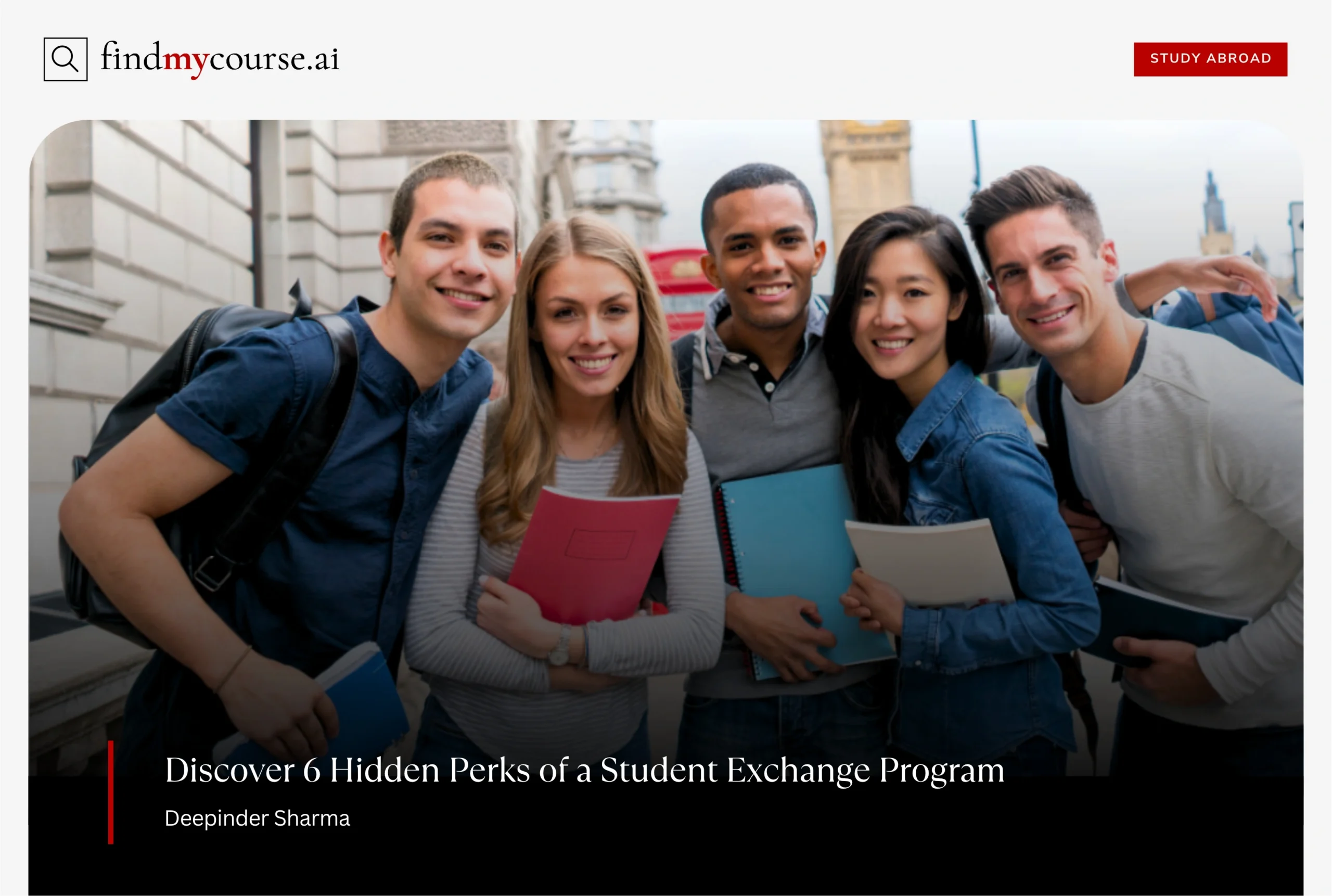 Happy international students taking part in a Student Exchange Program - Findmycourse.ai