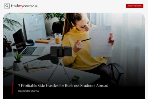 Women explaining in front of camera, denoting side hustles for collage students — Findmycourse.ai