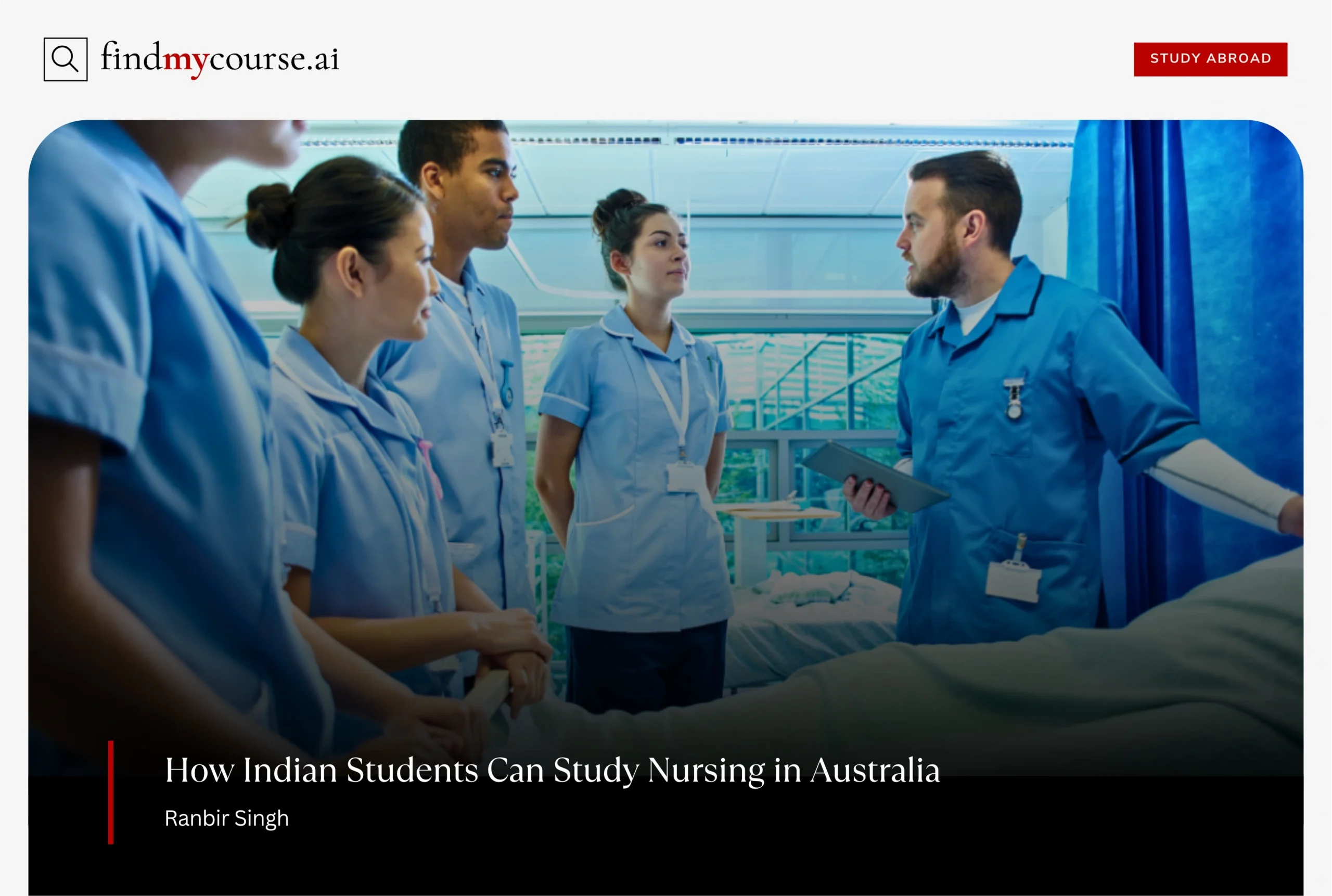 Nursing students in a hospital session representing nursing study in Australia — Findmycourse.ai