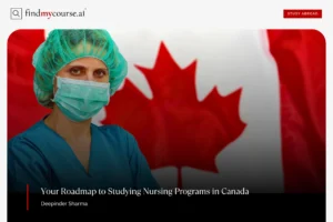 Exploring Nursing Programs in Canada: Your Complete Guide A nurse wearing mask with Canadian flag in background denoting Nursing Programs — Findmycourse.ai
