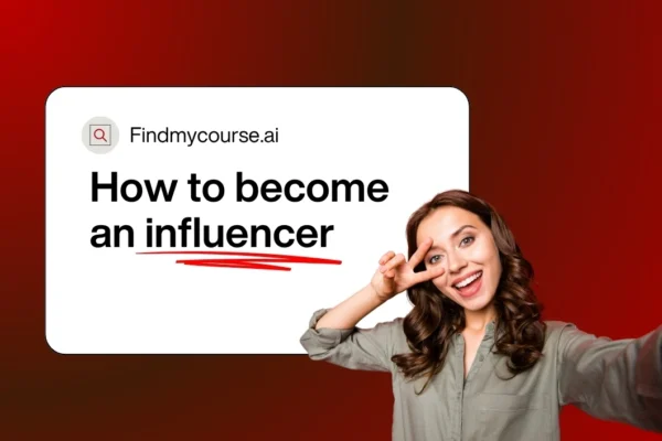 Smiling individual taking a photo featuring how to become an influencer – Findmycourse.ai