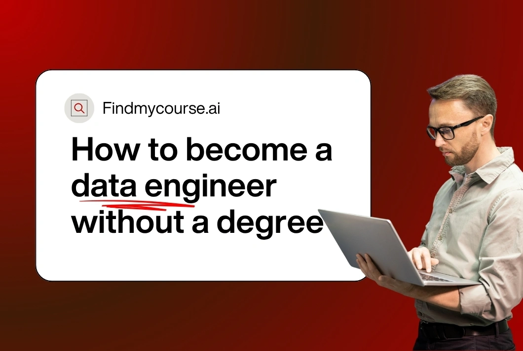 Man holding laptop researching how to become a data engineer – findmycourse.ai