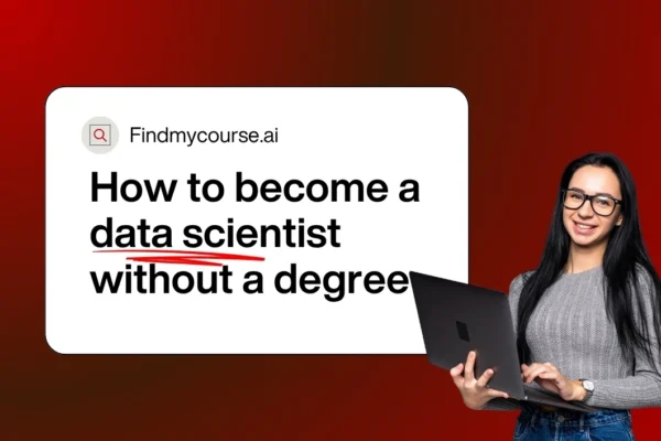 Woman with laptop representing how to become a data scientist – findmycourse.ai