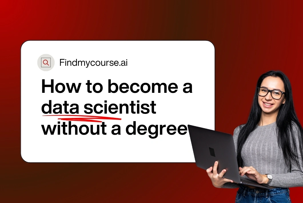 Woman with laptop representing how to become a data scientist – findmycourse.ai