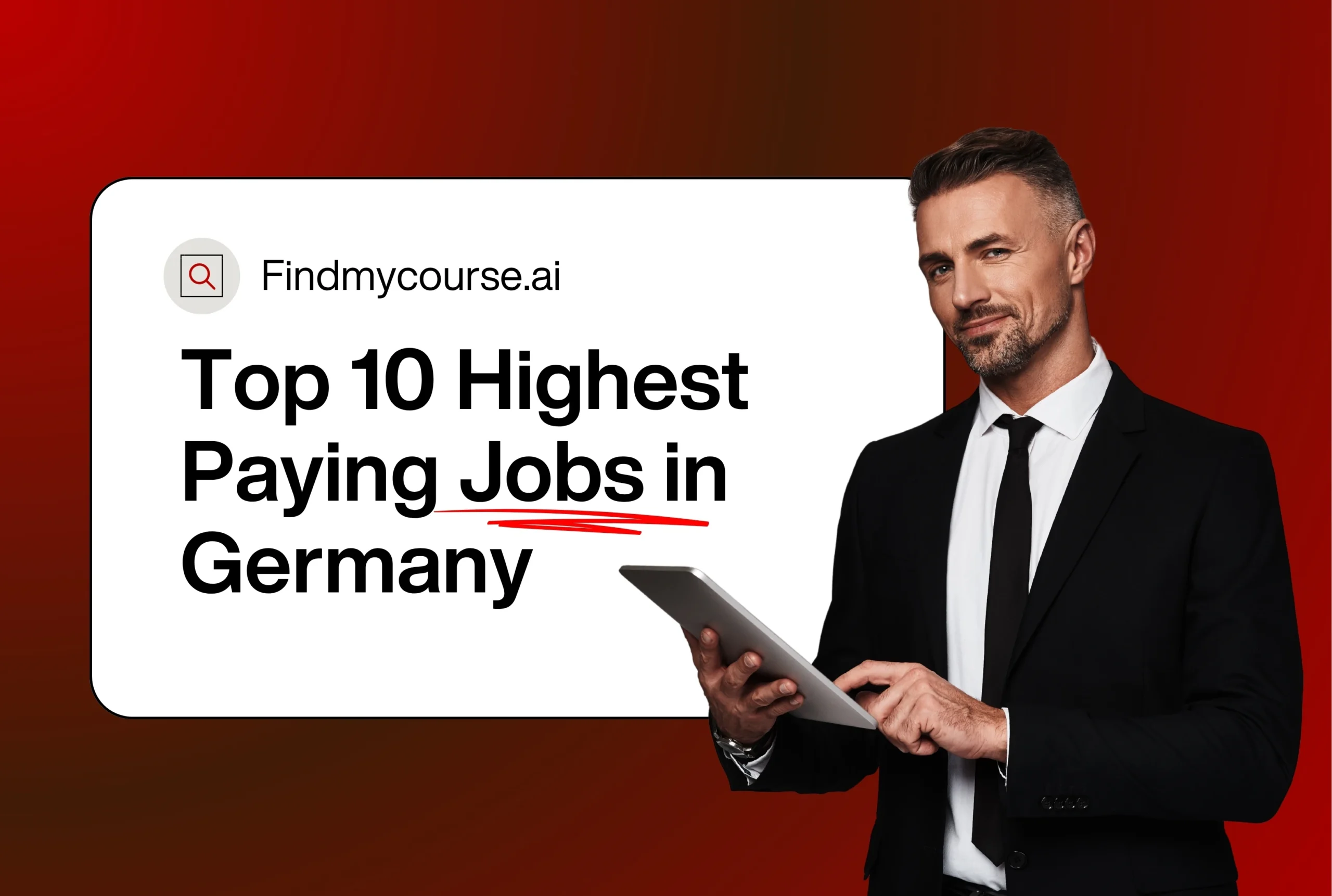 Professional man in suit highlighting top paying jobs in Germany – findmycourse.ai