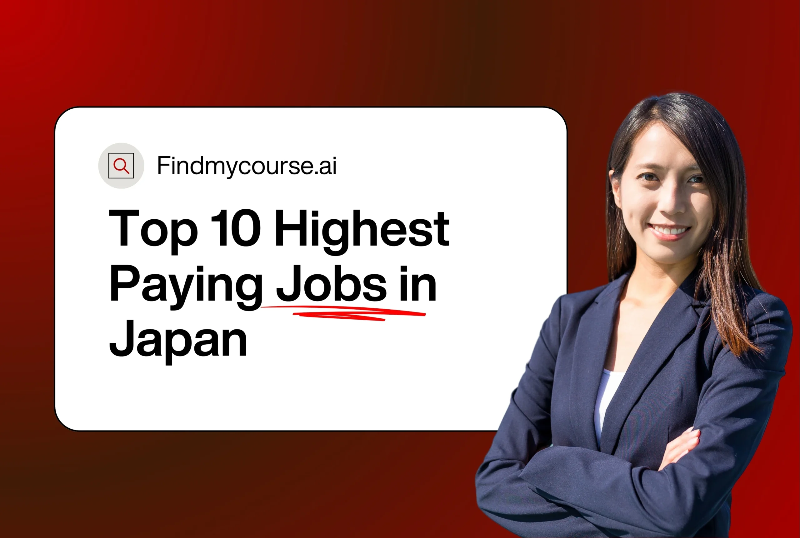 Professional Japanese woman presenting highest paying jobs in Japan for 2025 – Findmycourse.ai