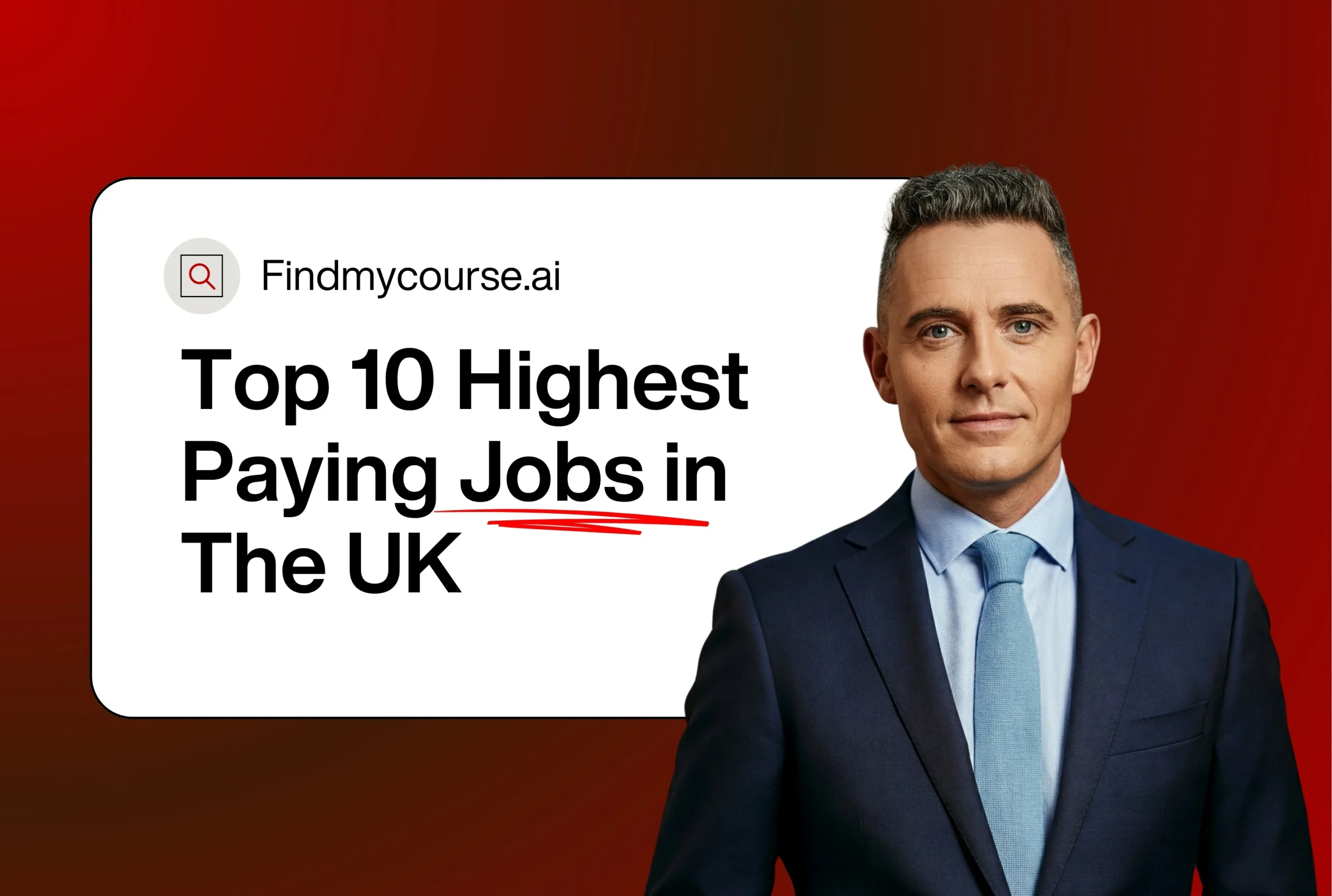 Professional man in suit representing highest paying jobs in the UK – Findmycourse.ai