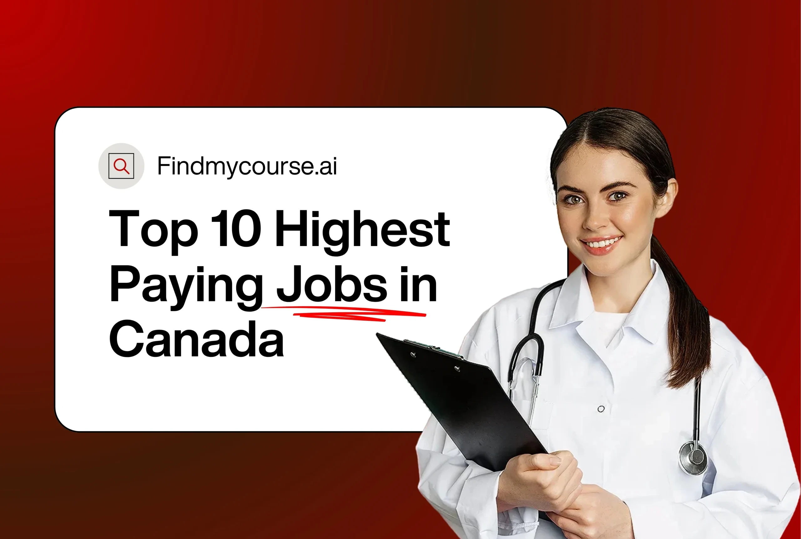 Female Medical professional representing top paying jobs in Canada – Findmycourse.ai