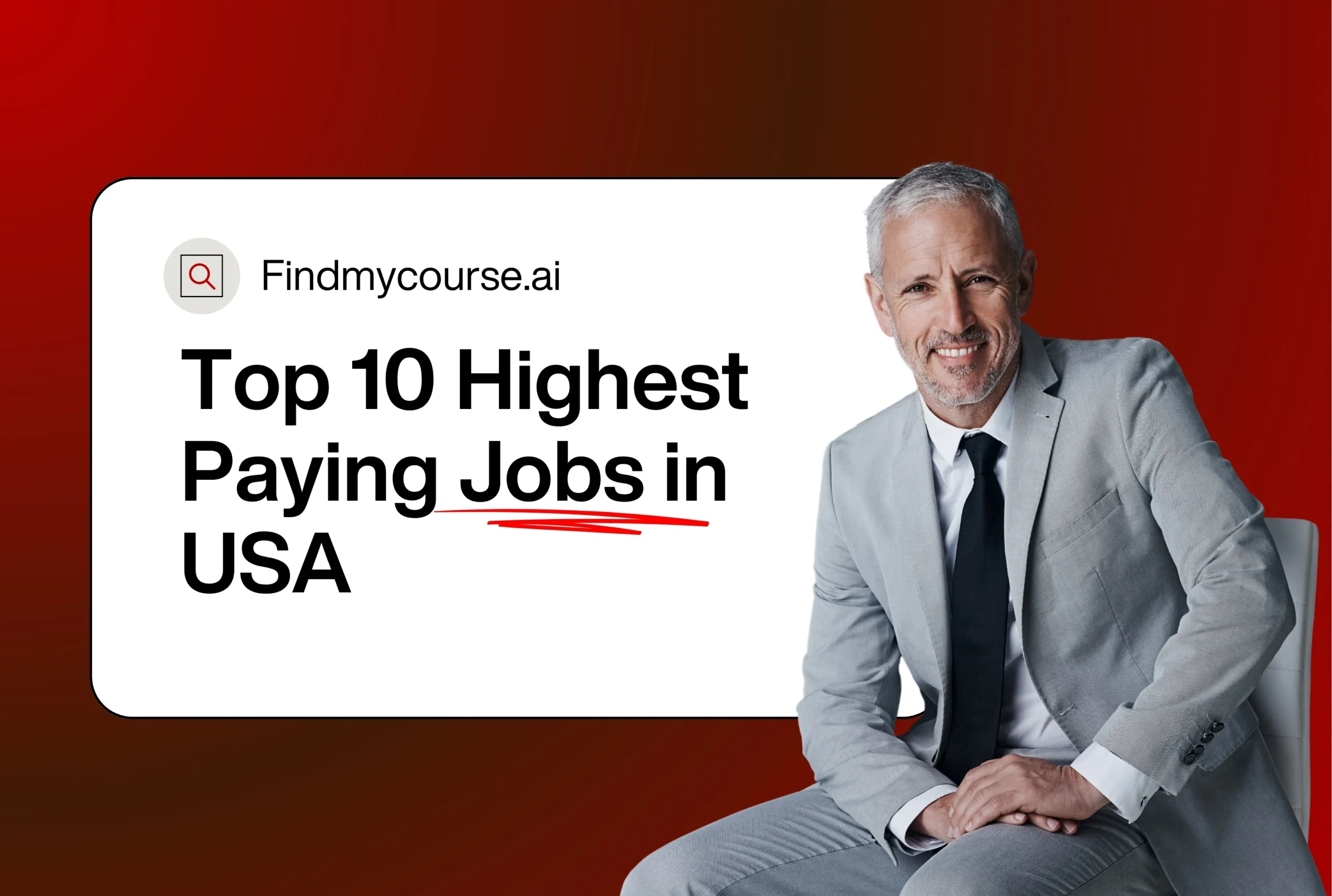 Professional man in suit showcasing highest paying jobs in USA – Findmycourse.ai