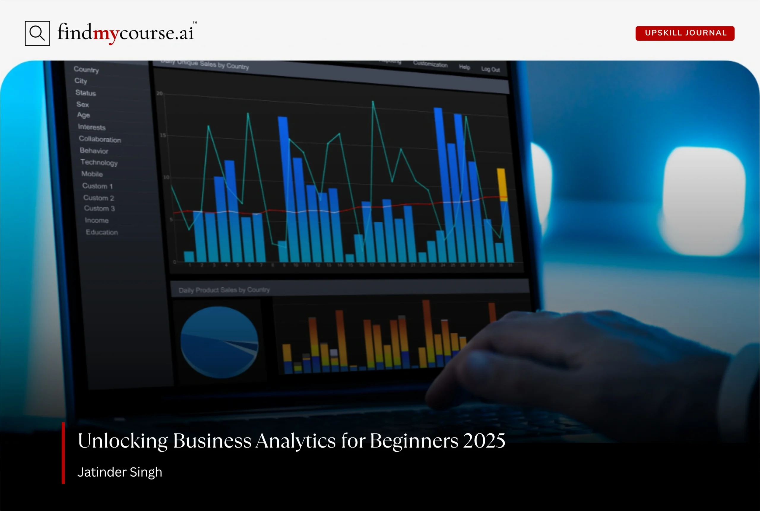 Laptop screen with data charts for business analytics – Findmycourse.ai