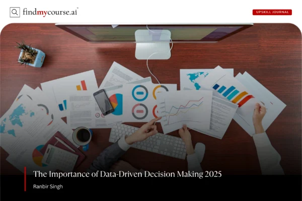People analyzing data on a desk, highlighting data-driven decision making – Findmycourse.ai